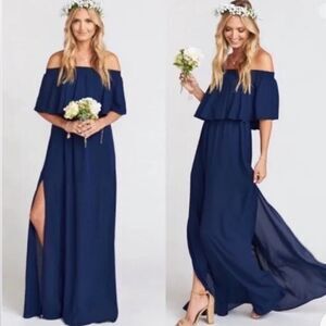 Clearance! Show me Your Mumu Hacienda Maxi Dress Rich Navy Crisp
